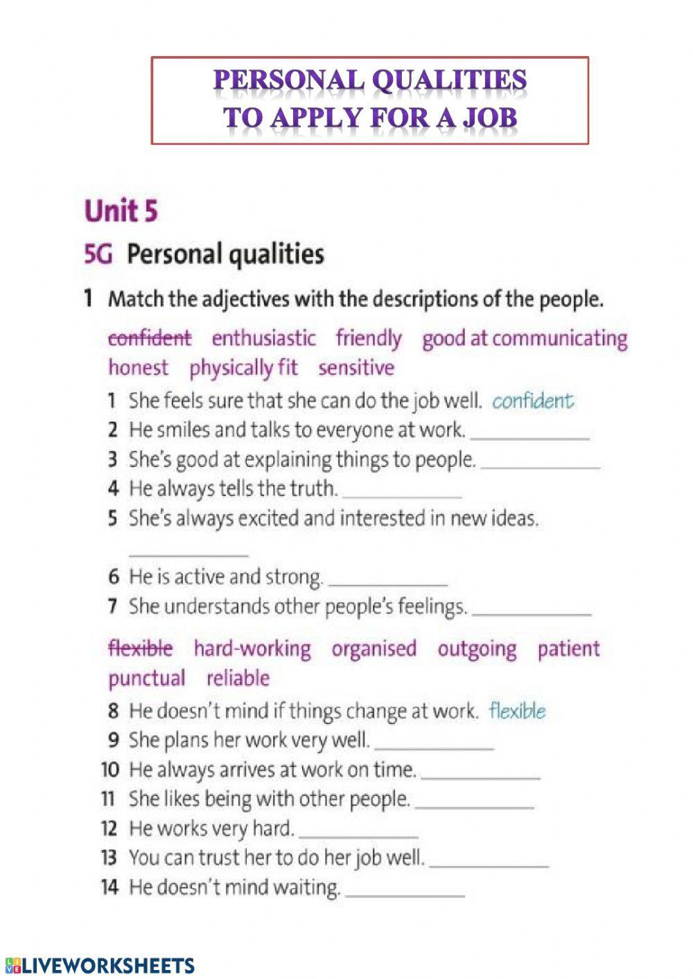 Personal Qualities