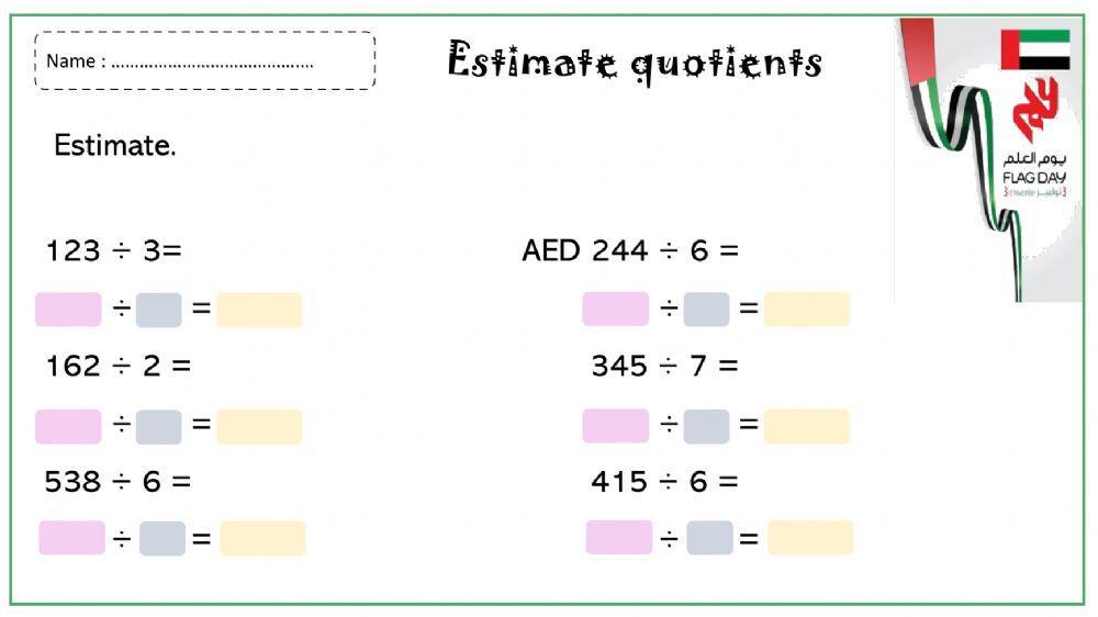 Estimate quotients