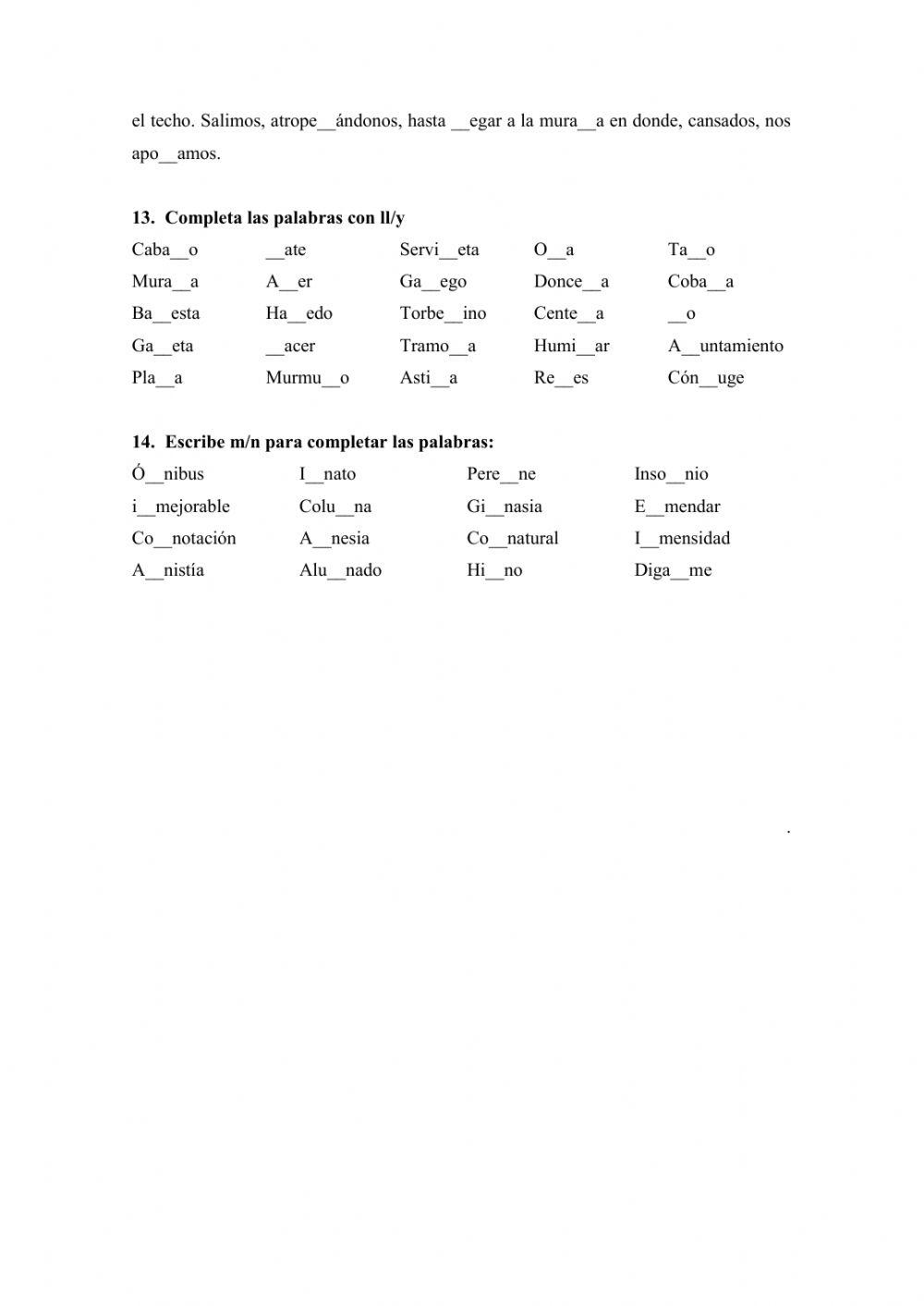 Repaso ortografía grafías