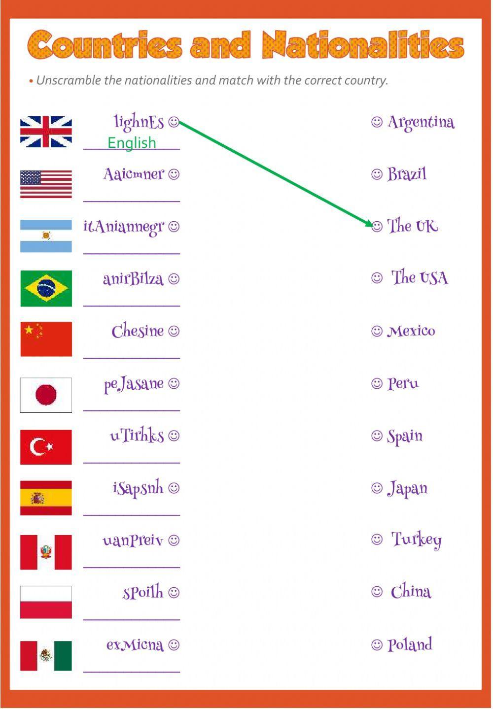 Countries and Nationalities