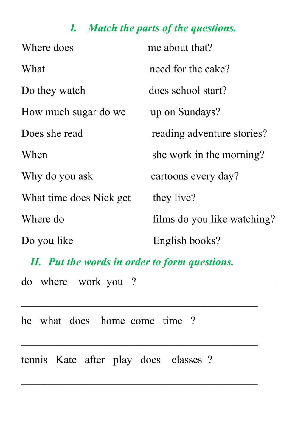 Present Simple Questions