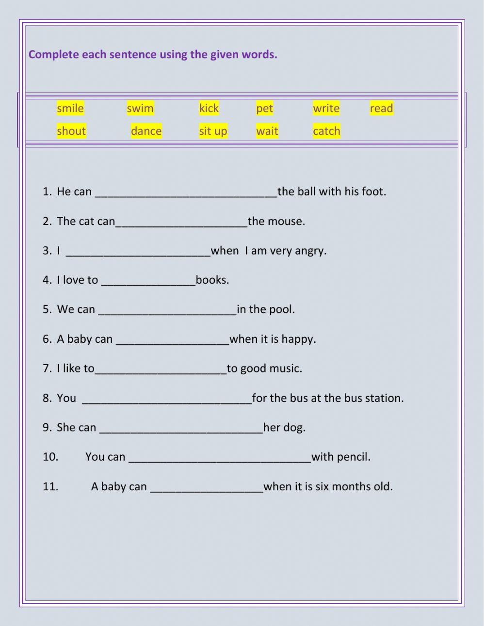 Action verbs 2 audio