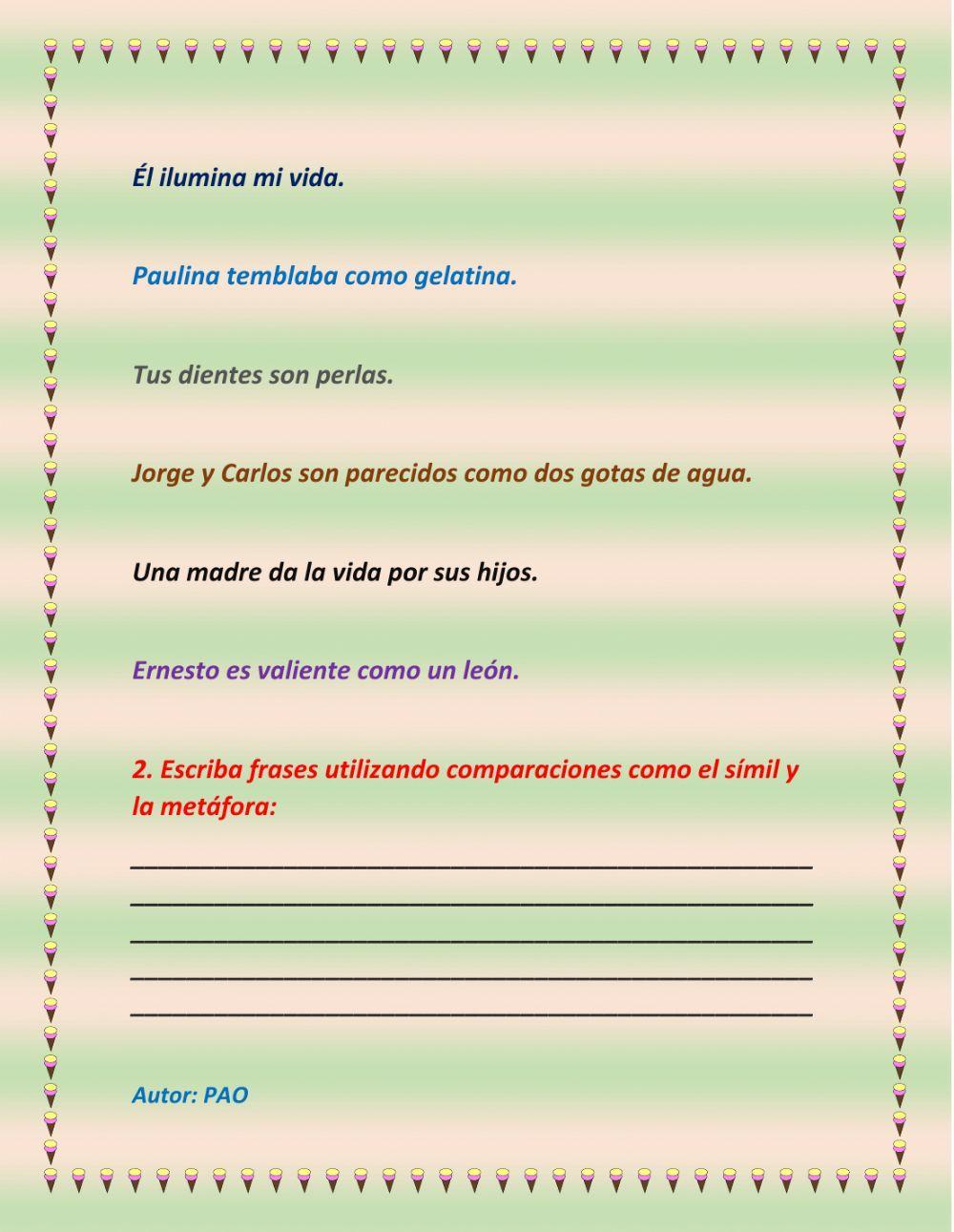 Símil y Metáfora Símil y Metáfora