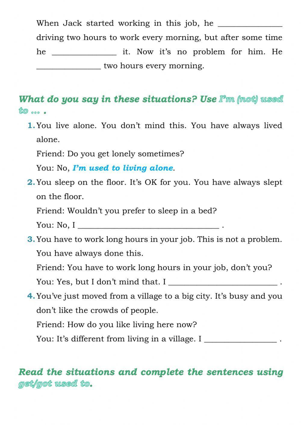 Used to - be used to - get used to