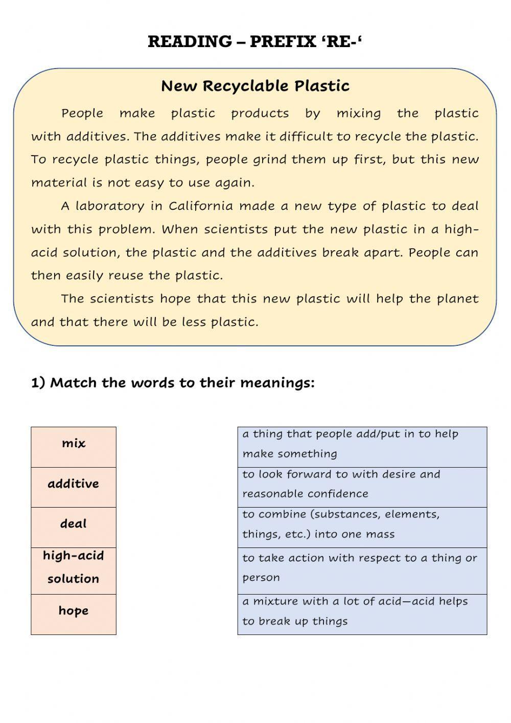 Reading -New Recyclable Plastic