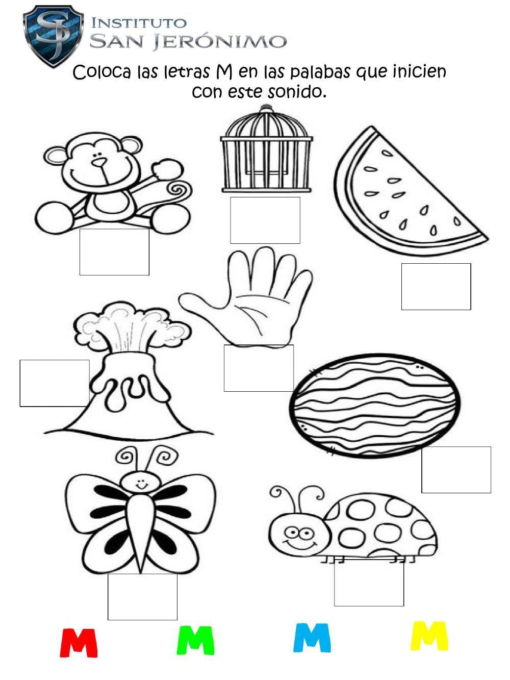 Sonidos iniciales letra M worksheet Live Worksheets