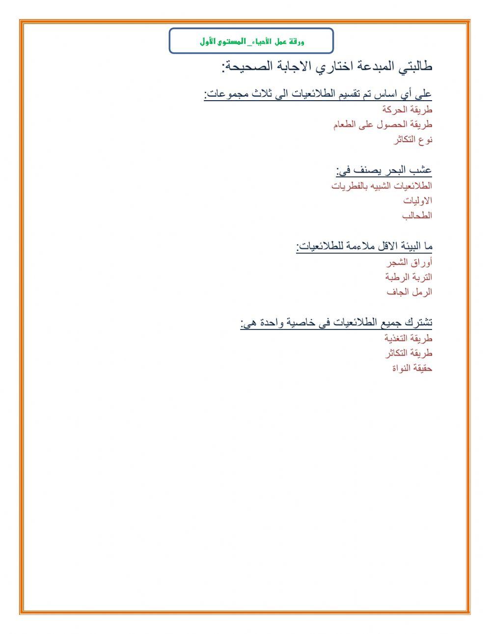 ورقة عمل مدخل الطلائعيات