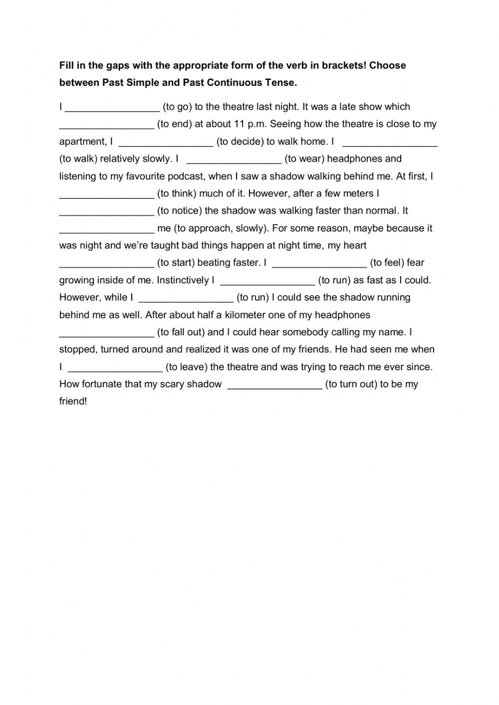 Past Simple vs Past Continuous