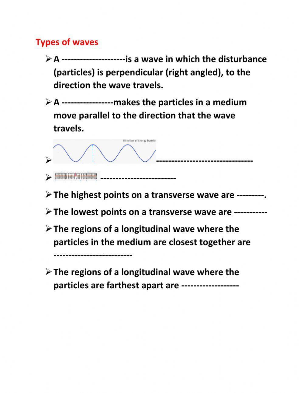 Transverse and longitudinal wave