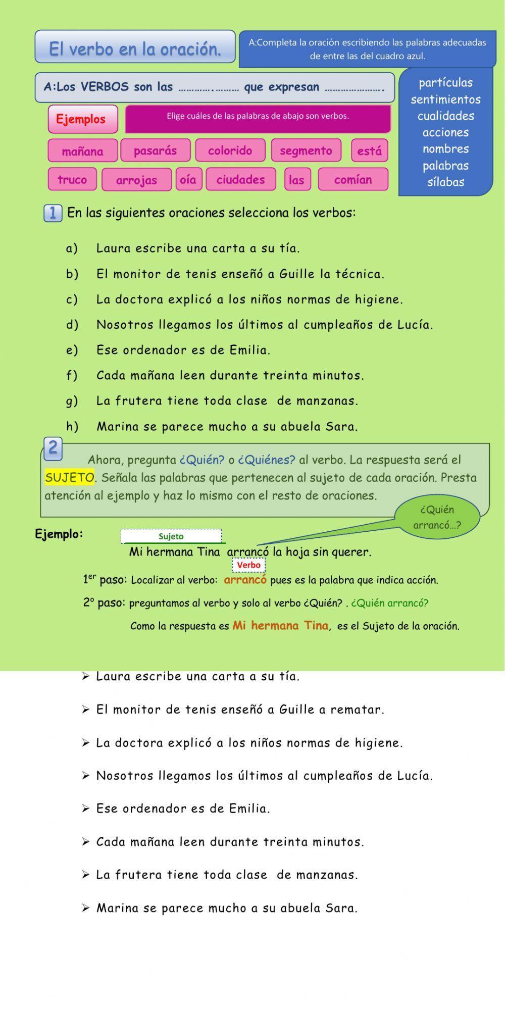 El verbo en la oración simple