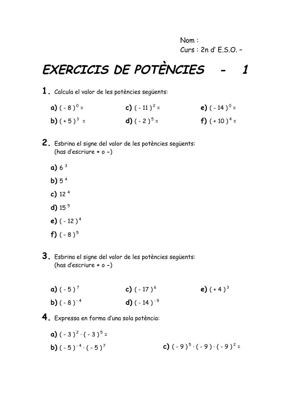 Repàs potències