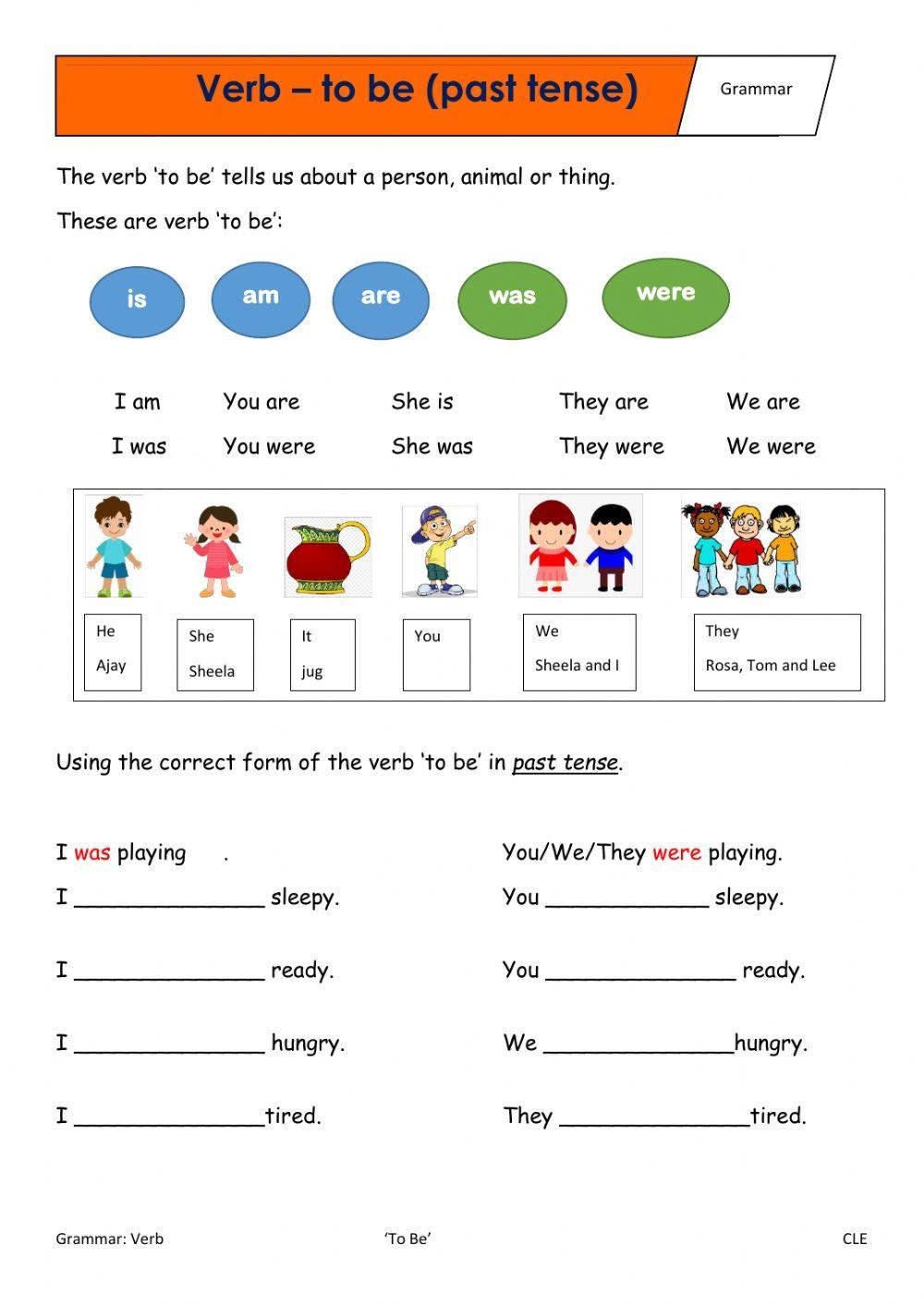 Verb to be - past tense