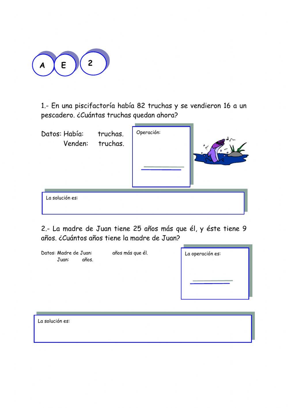 Problemas matemáticos de tercero