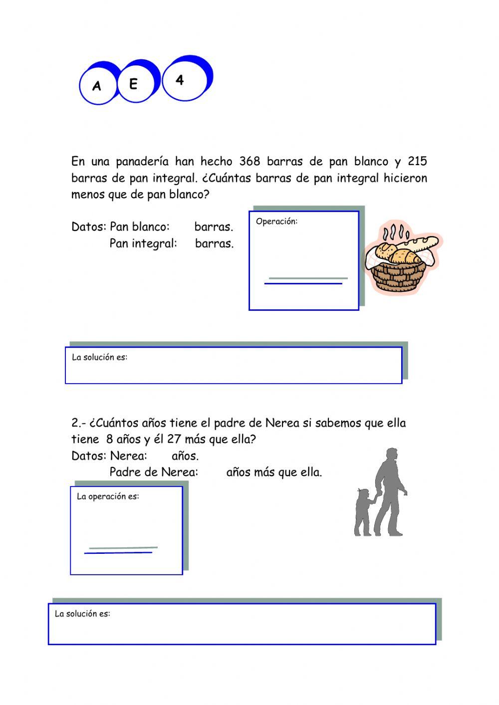 Problemas matemáticos de tercero