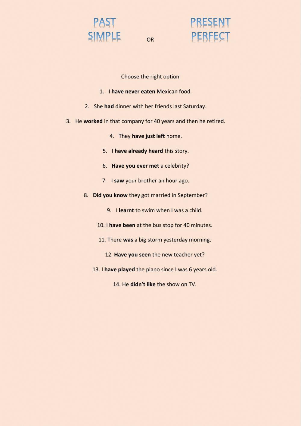 Present Perfect vs Past Simple