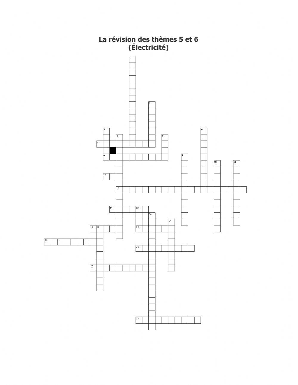 La révision des thèmes 5 et 6 (Électricité)