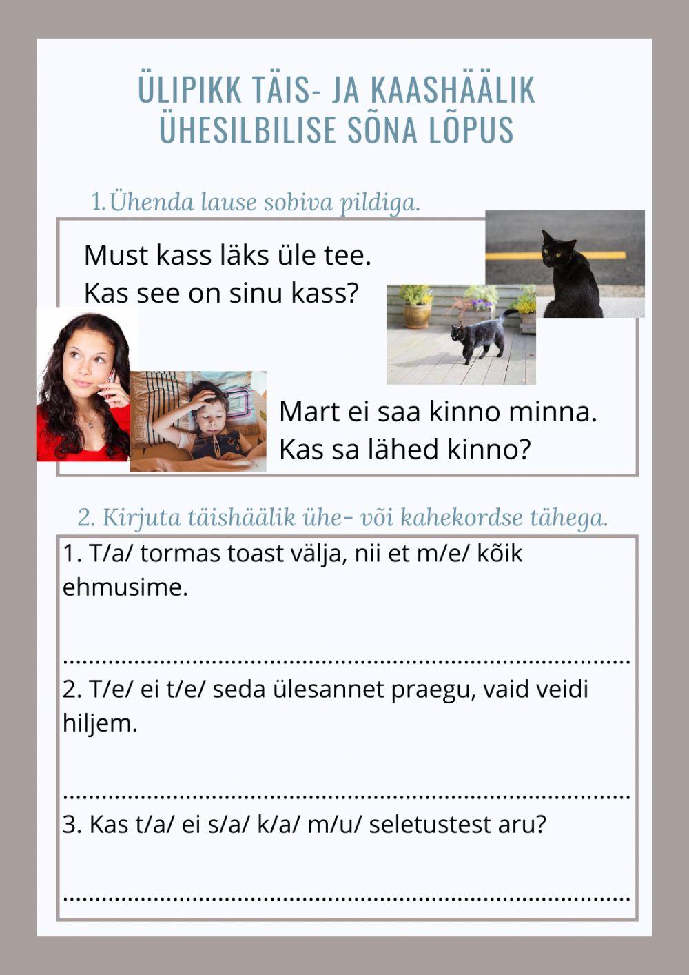 Täis- ja kaashäälik ühesilbilise sõna lõpus