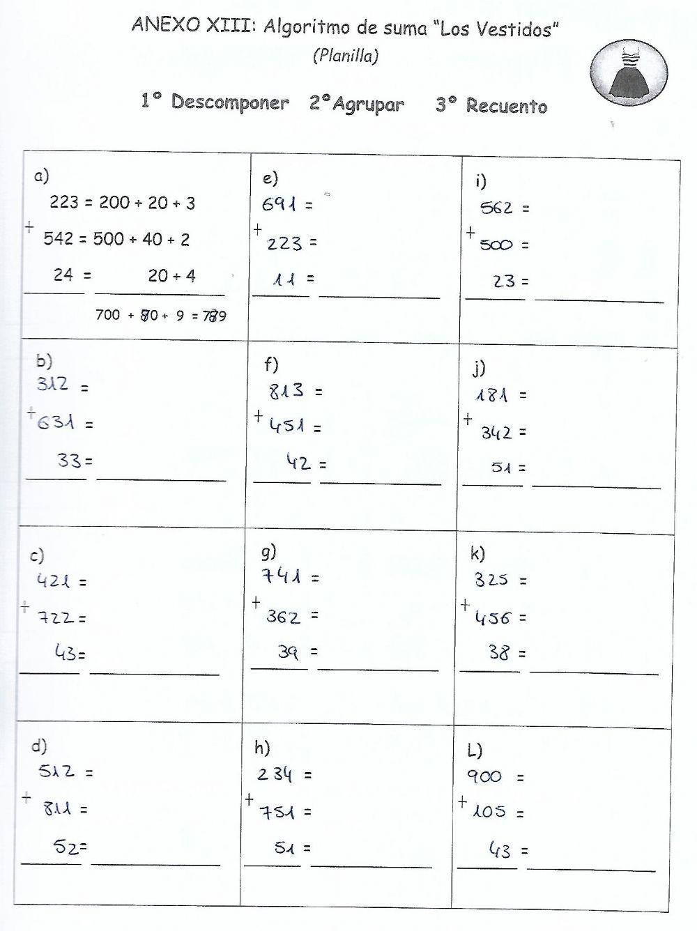 Suma vestidos 3 cifras