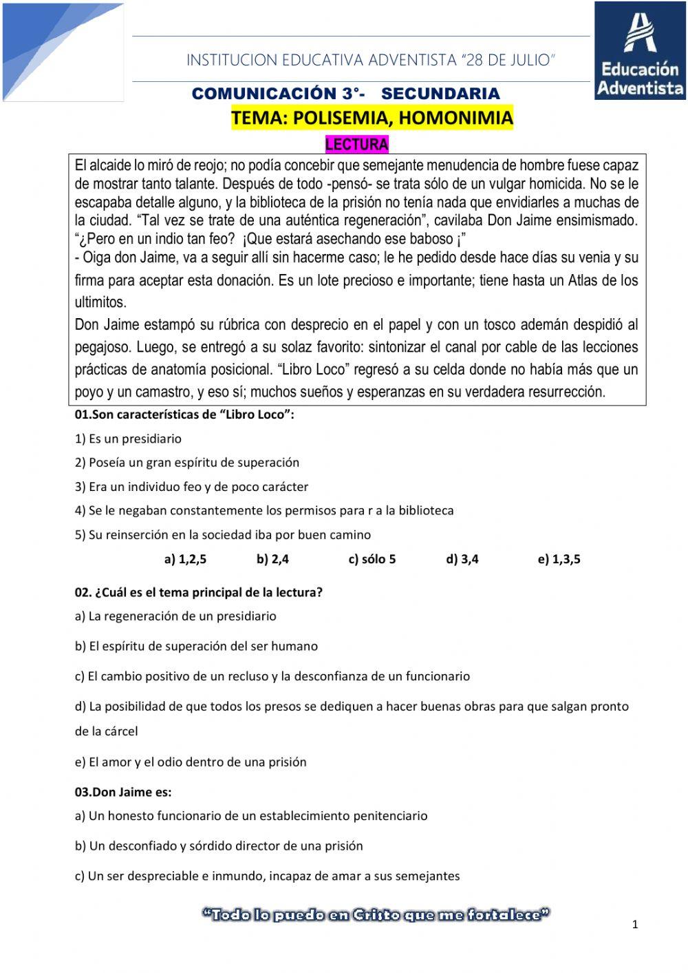 Polisemía y homonimias