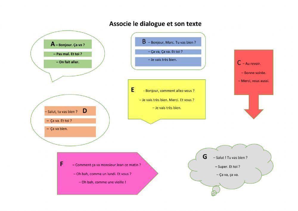 A1 salutations dialogues + textes