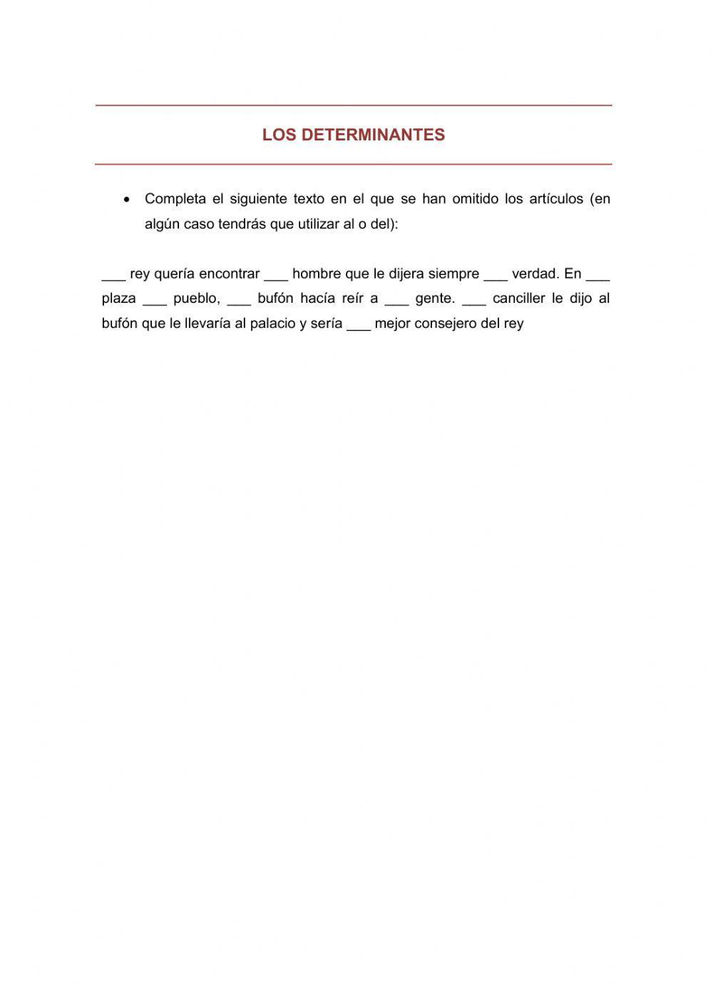 El determinante artículo