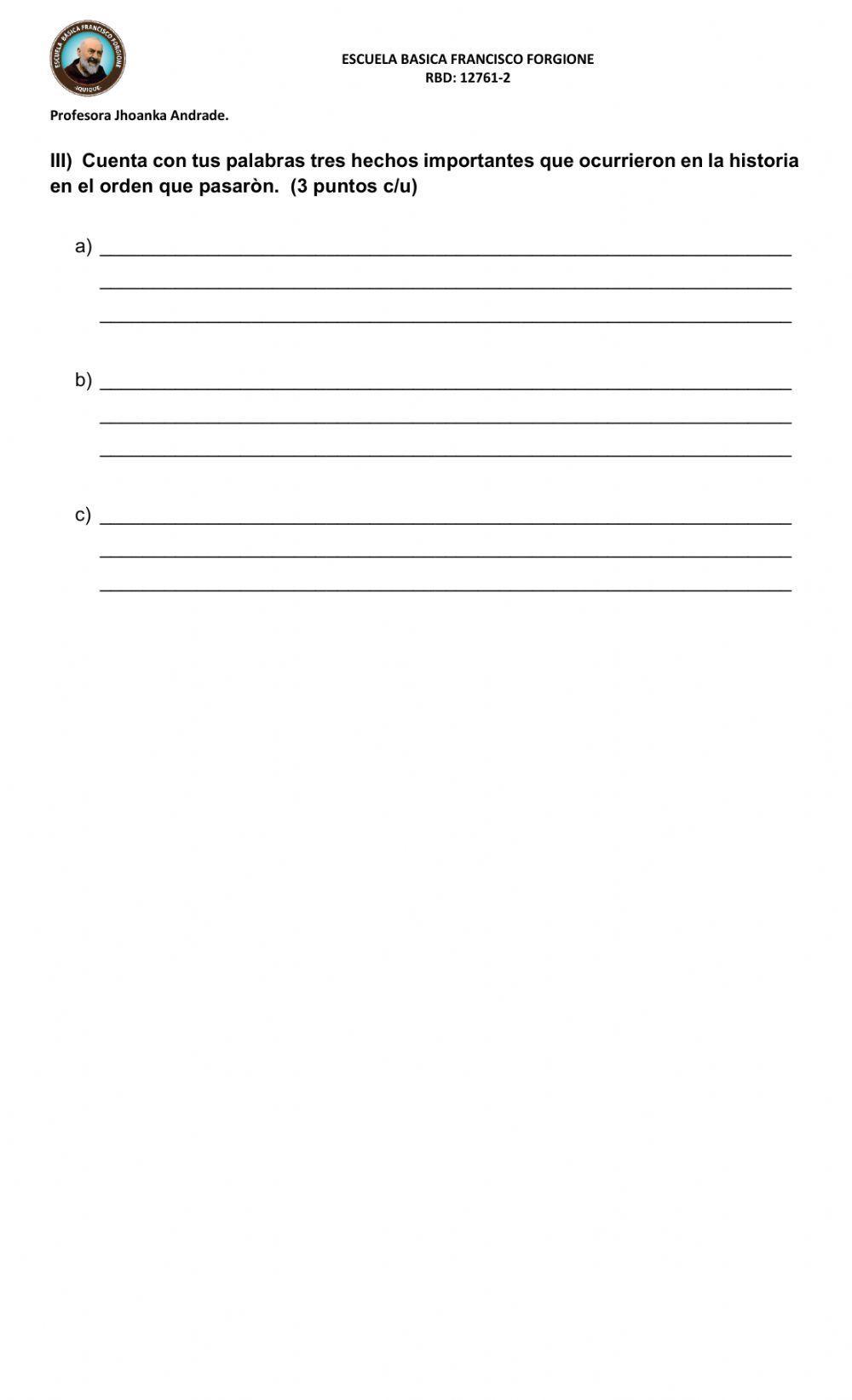 Evaluacion de Lectura Comprensiva