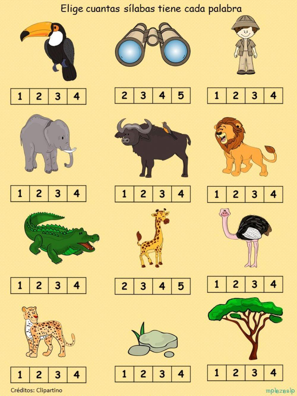 Escoge el número de sílabas