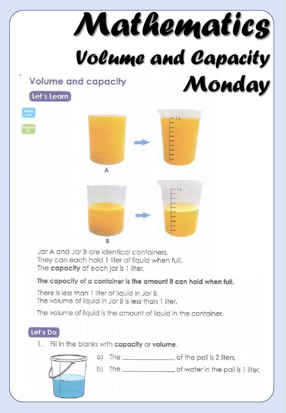 Mathematics - 3B - Capacity and Volume C