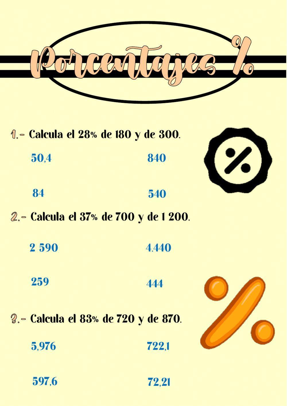 Multiplicación y División con Decimales y Porcentaje