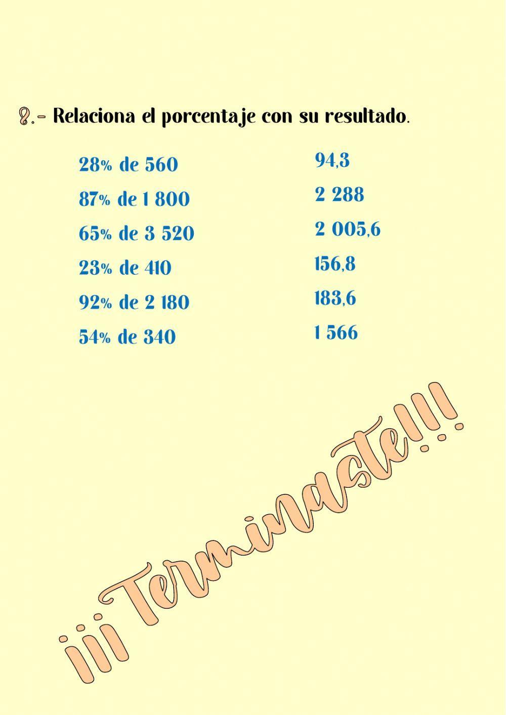 Multiplicación y División con Decimales y Porcentaje