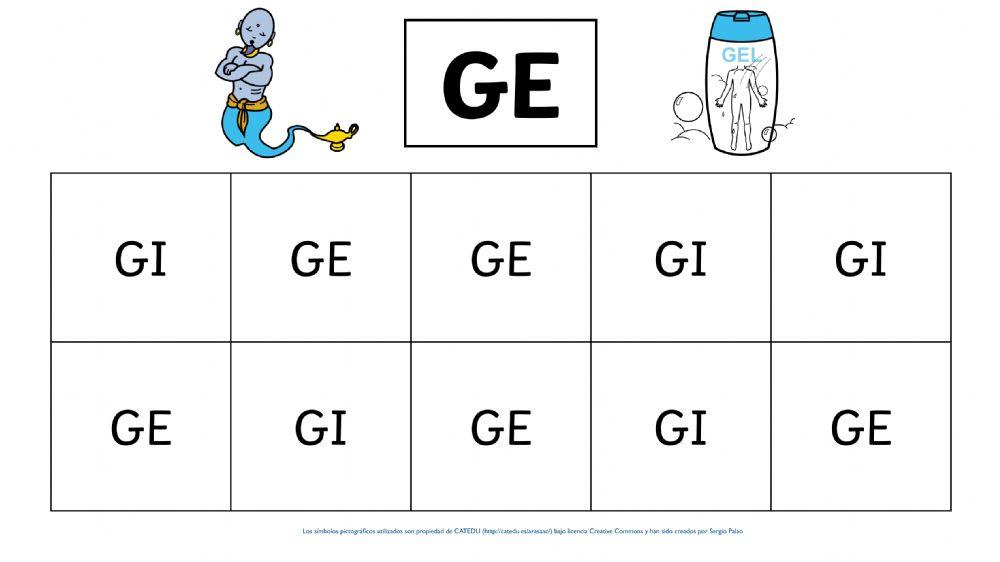 Silabas J-G mayúsculas