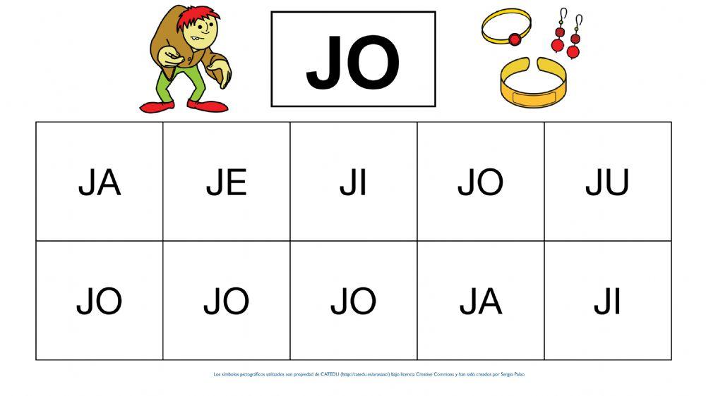 Silabas J-G mayúsculas