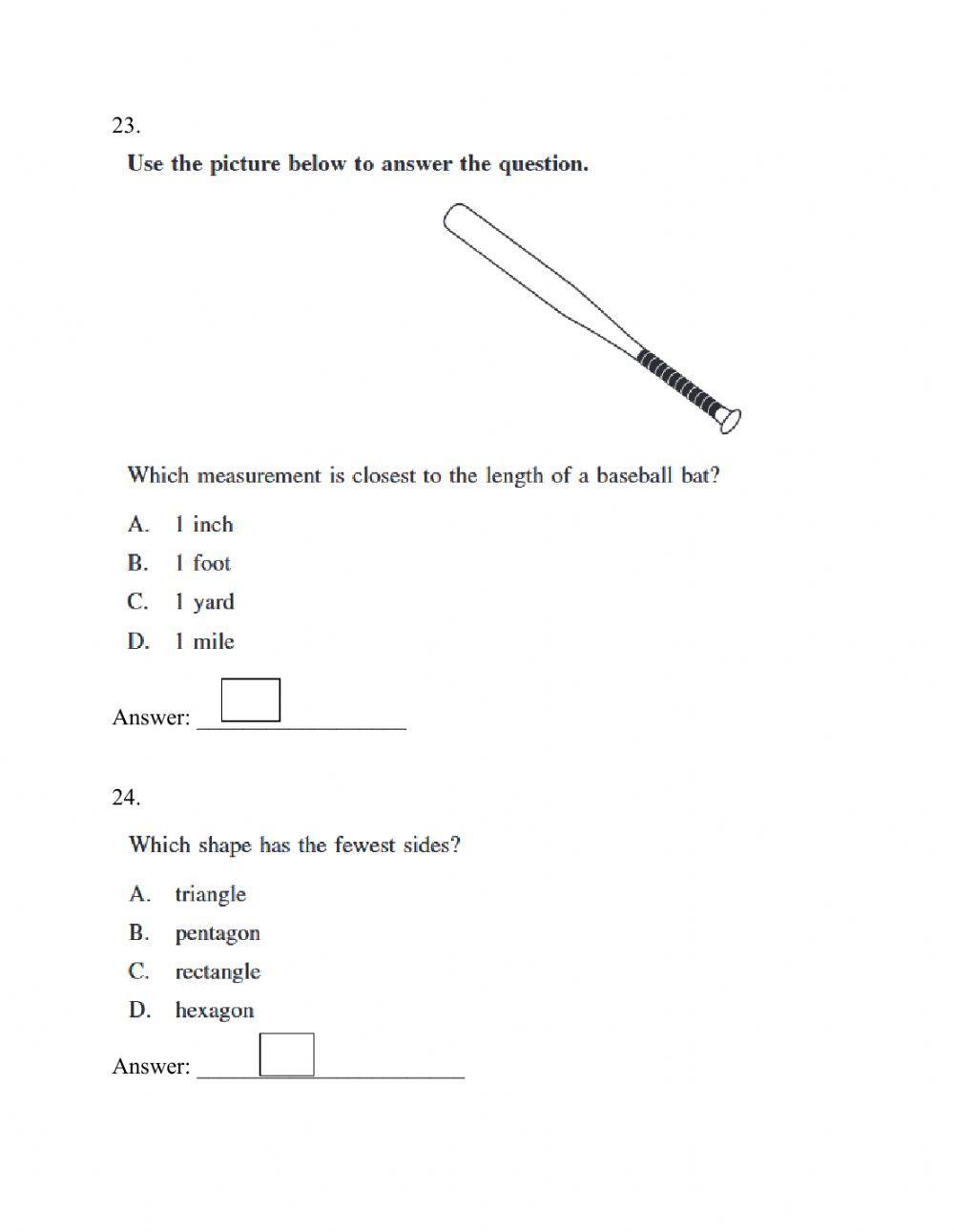 Grade 4 Math Assessment