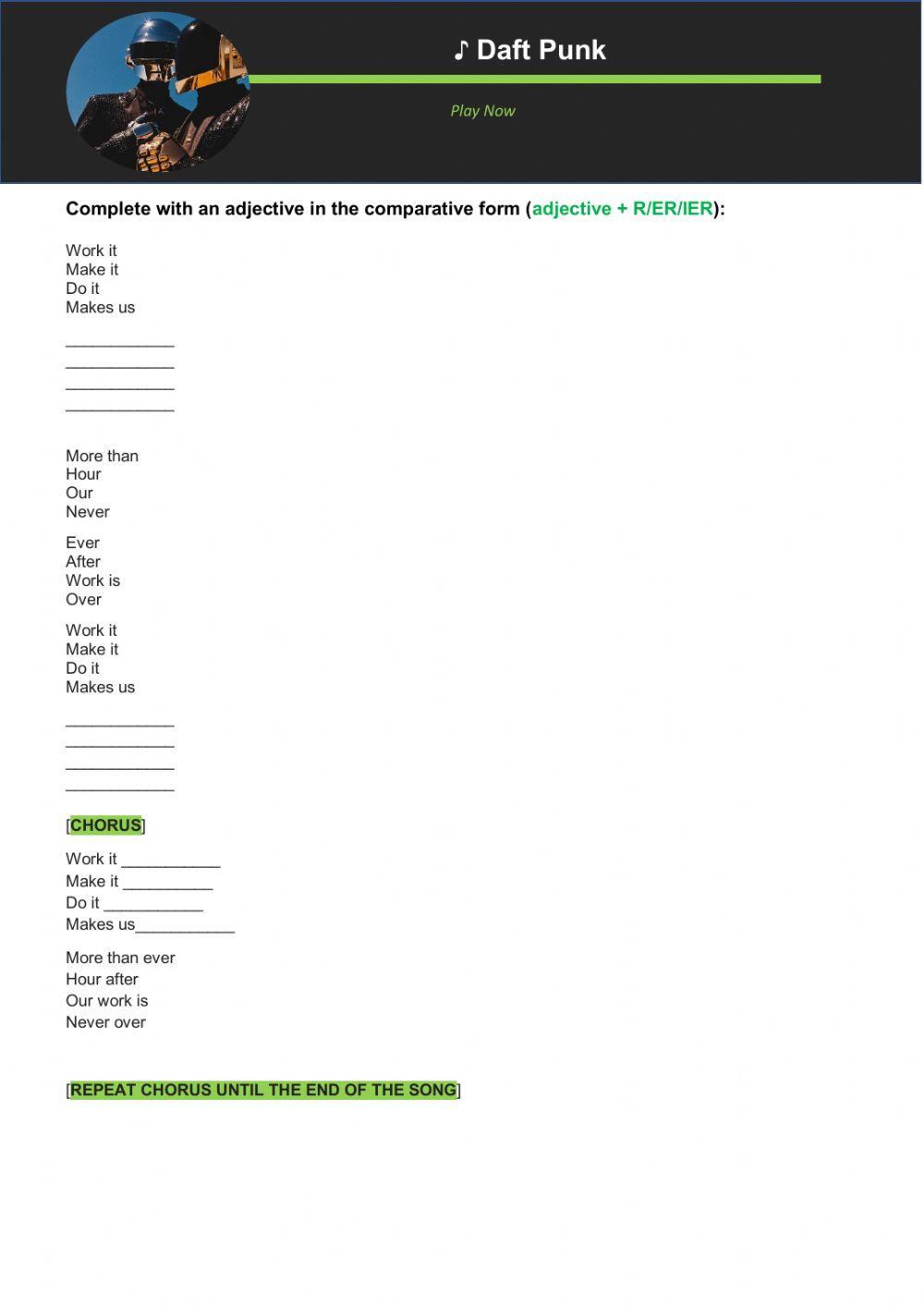 Comparatives with Daft Punk