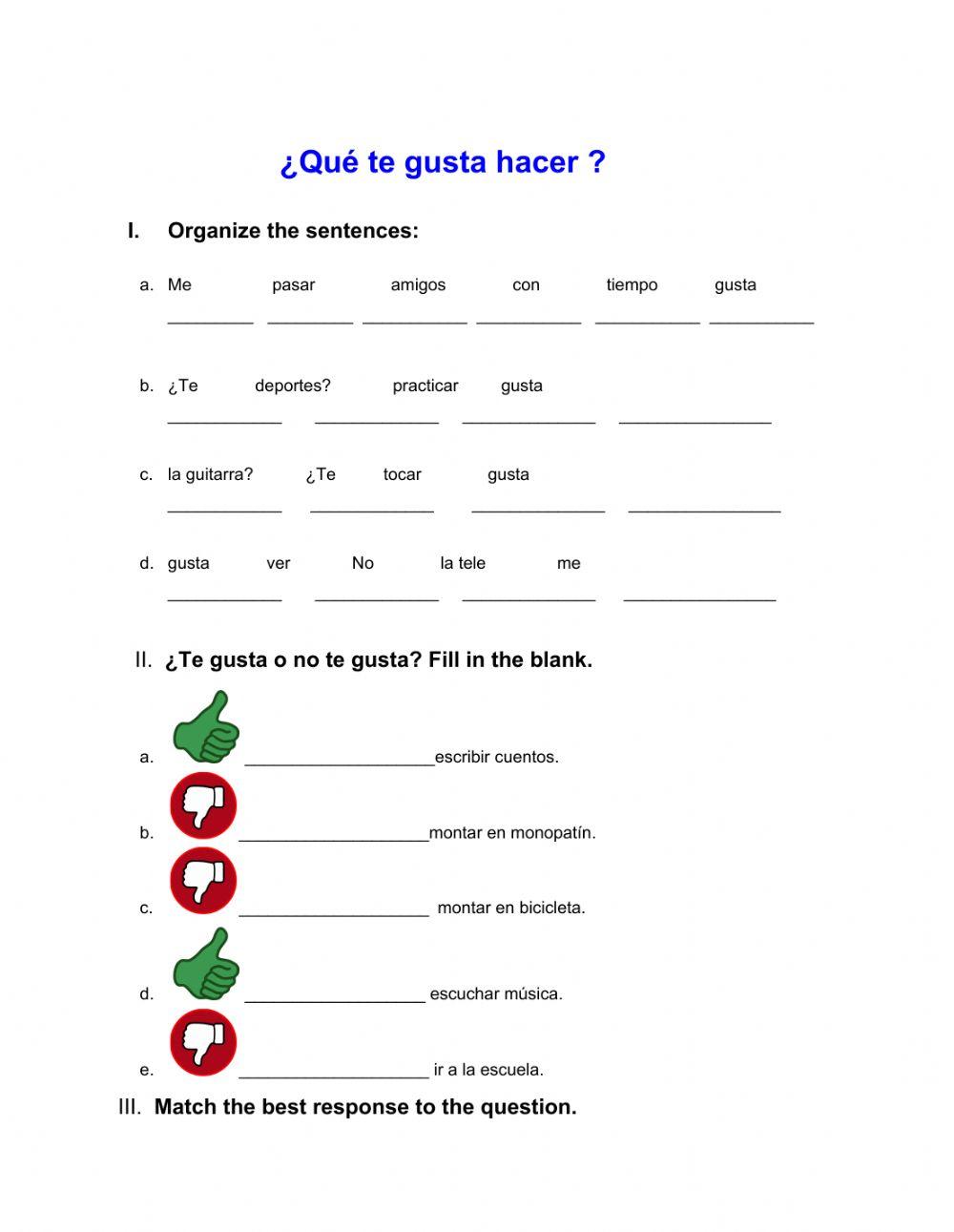 What do you like to do?