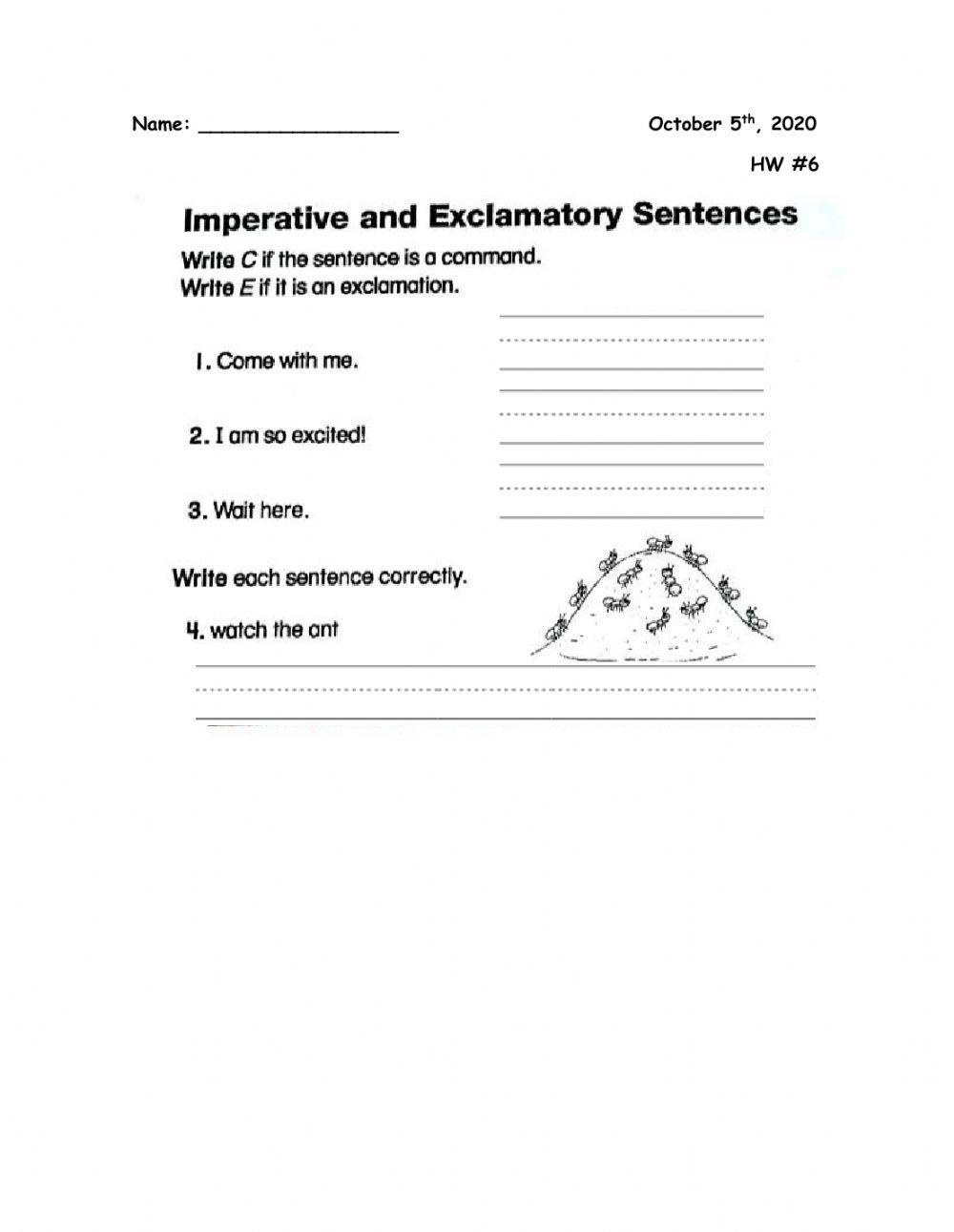 Imperative and Exclamatory Sentences