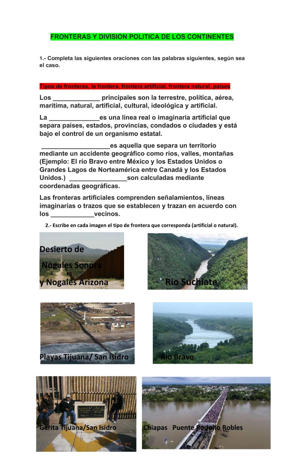 Fronteras y división política.