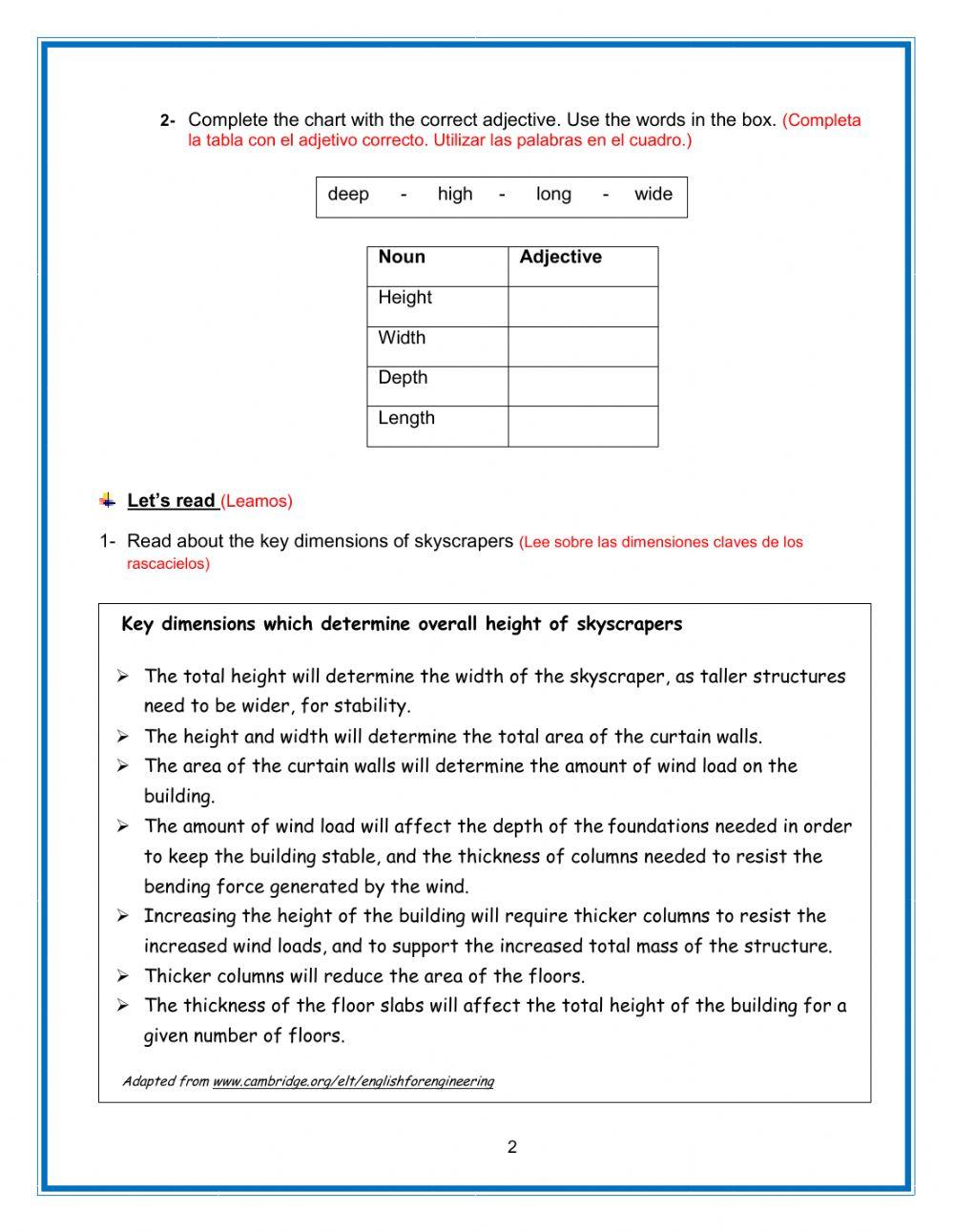 Lesson 3 (2)- English for Construction- Dimensions of skyscrapers