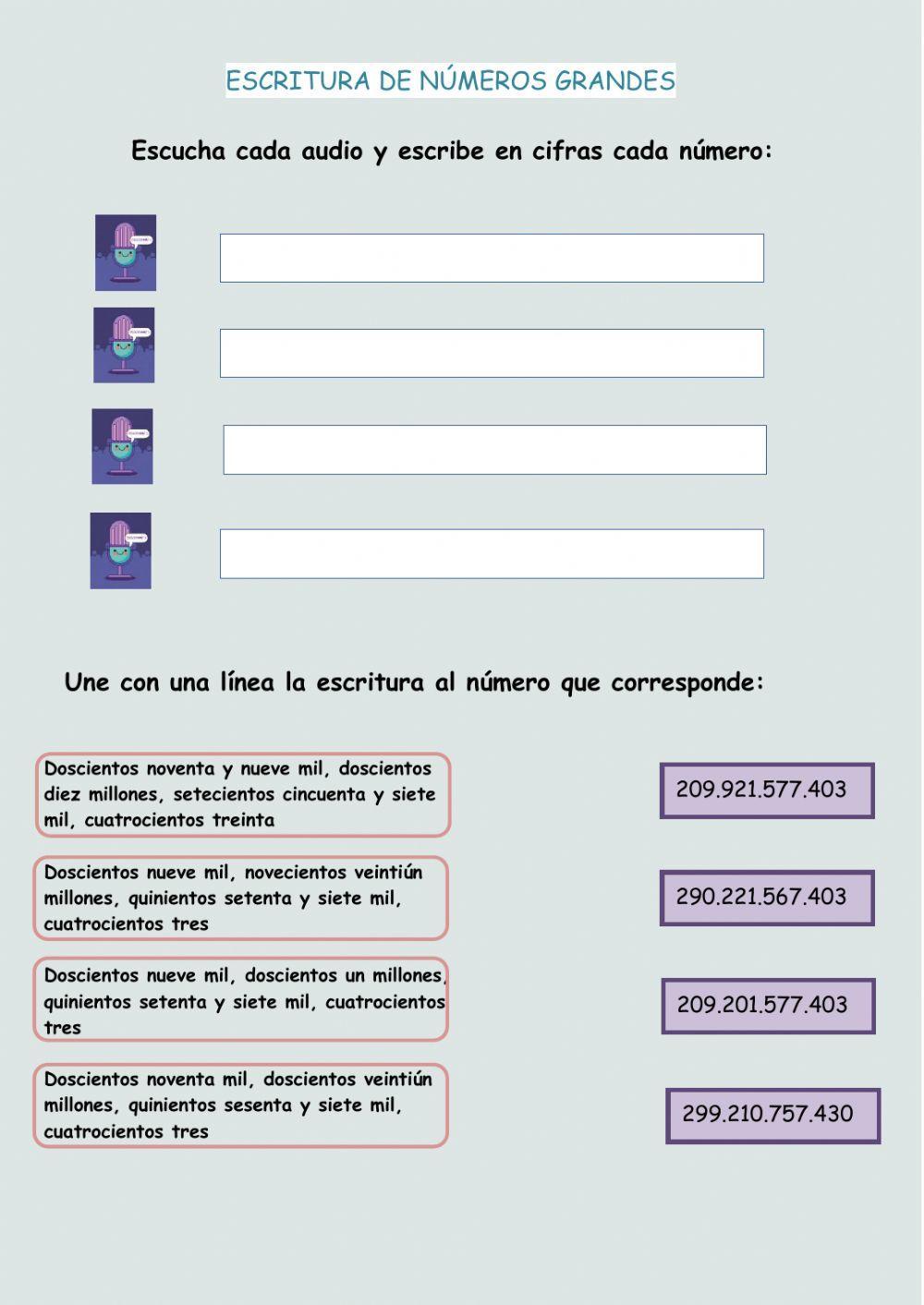 Escritura de números grandes