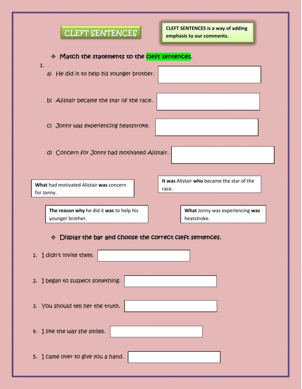 Cleft sentences