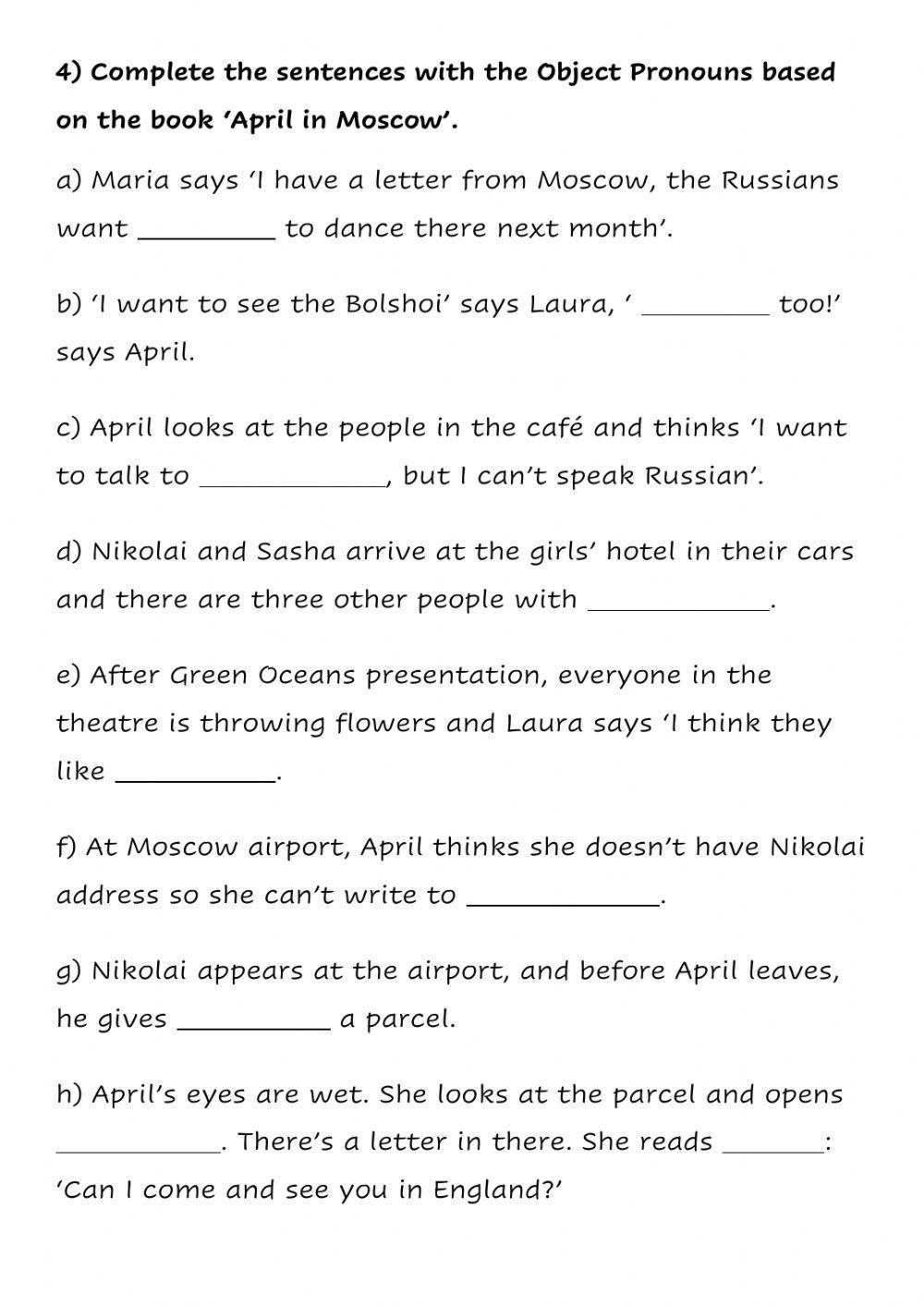 Grammar - Object Pronouns