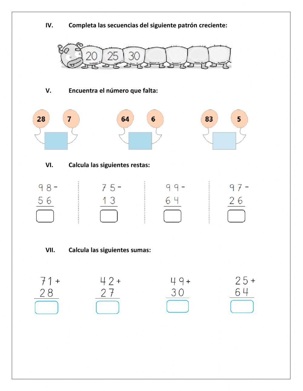 Numeros hasta 99 Numeros hasta 99