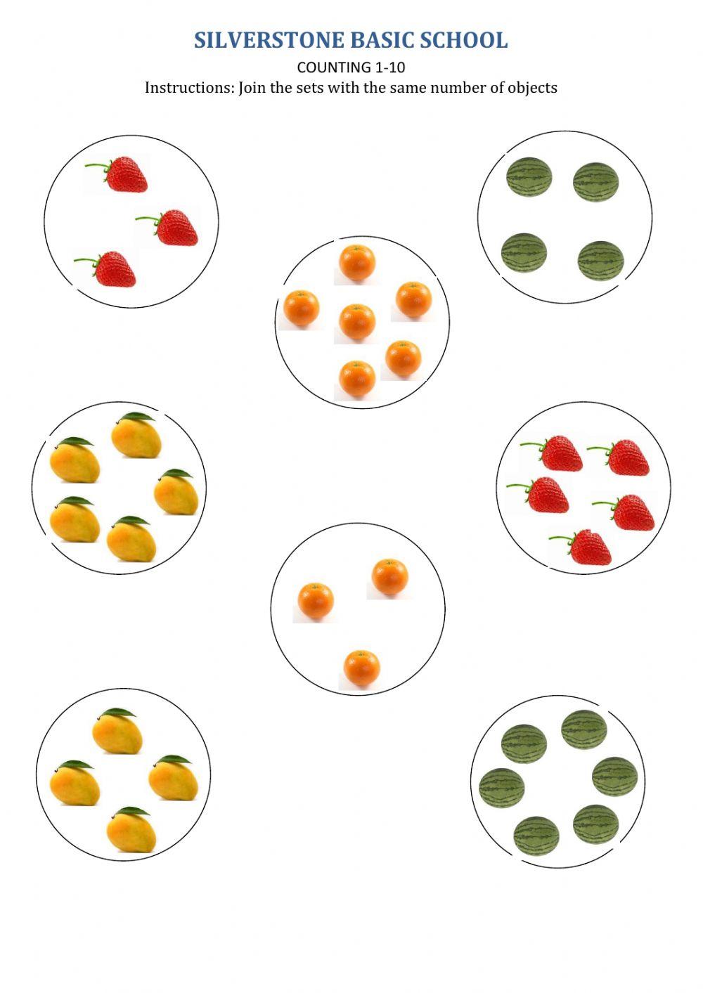 Matching Sets worksheet | Live Worksheets
