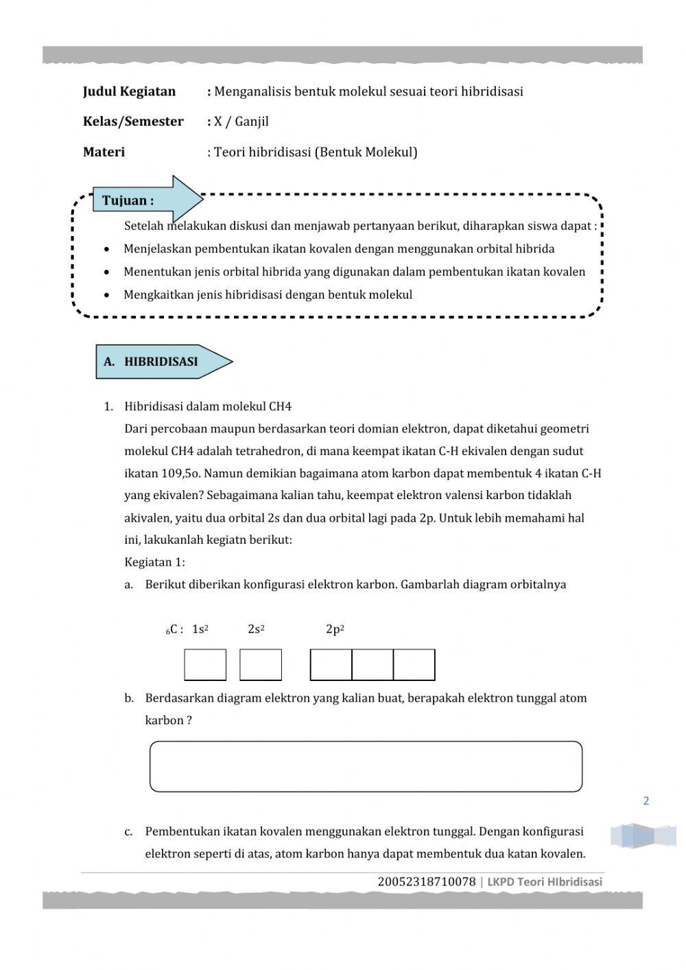 LKPD Teori hibridisasi