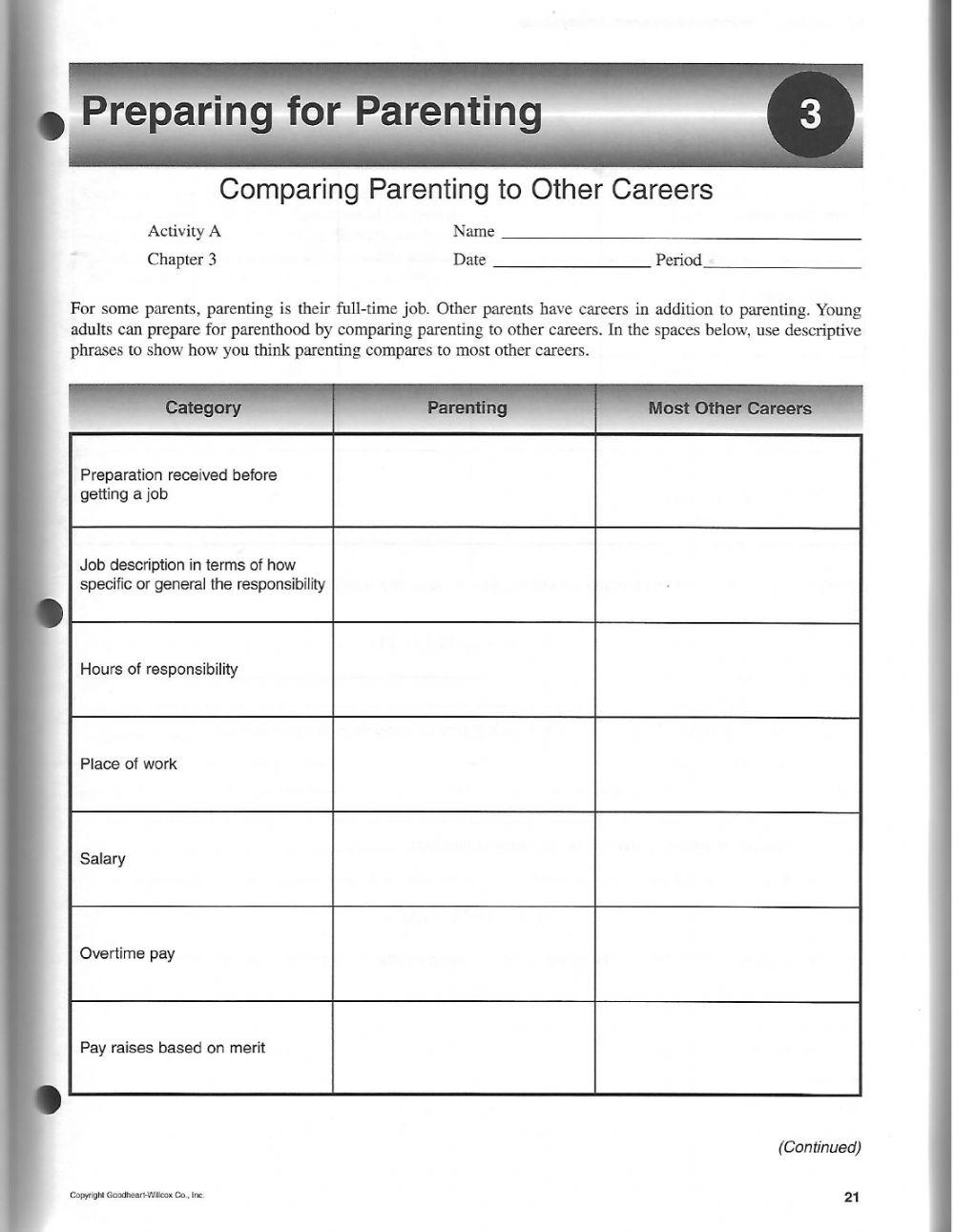 comparing-parenting-to-other-careers-online-exercise-for-live-worksheets