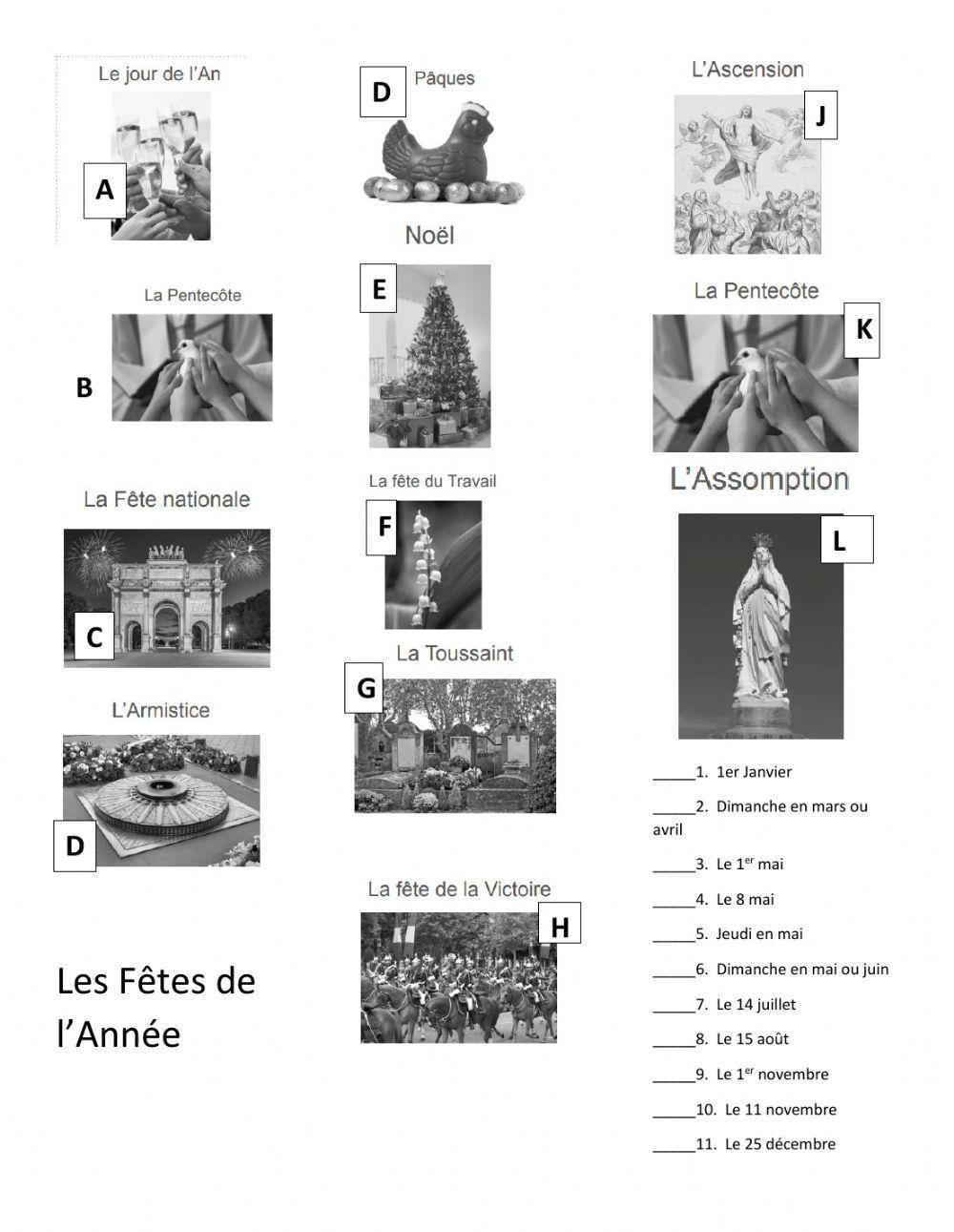 Le calendrier des fêtes