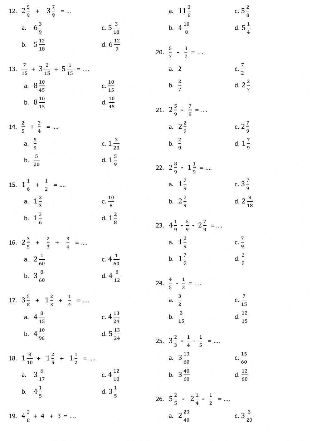 Penilaian Tengah Semester 1 Kelas 5