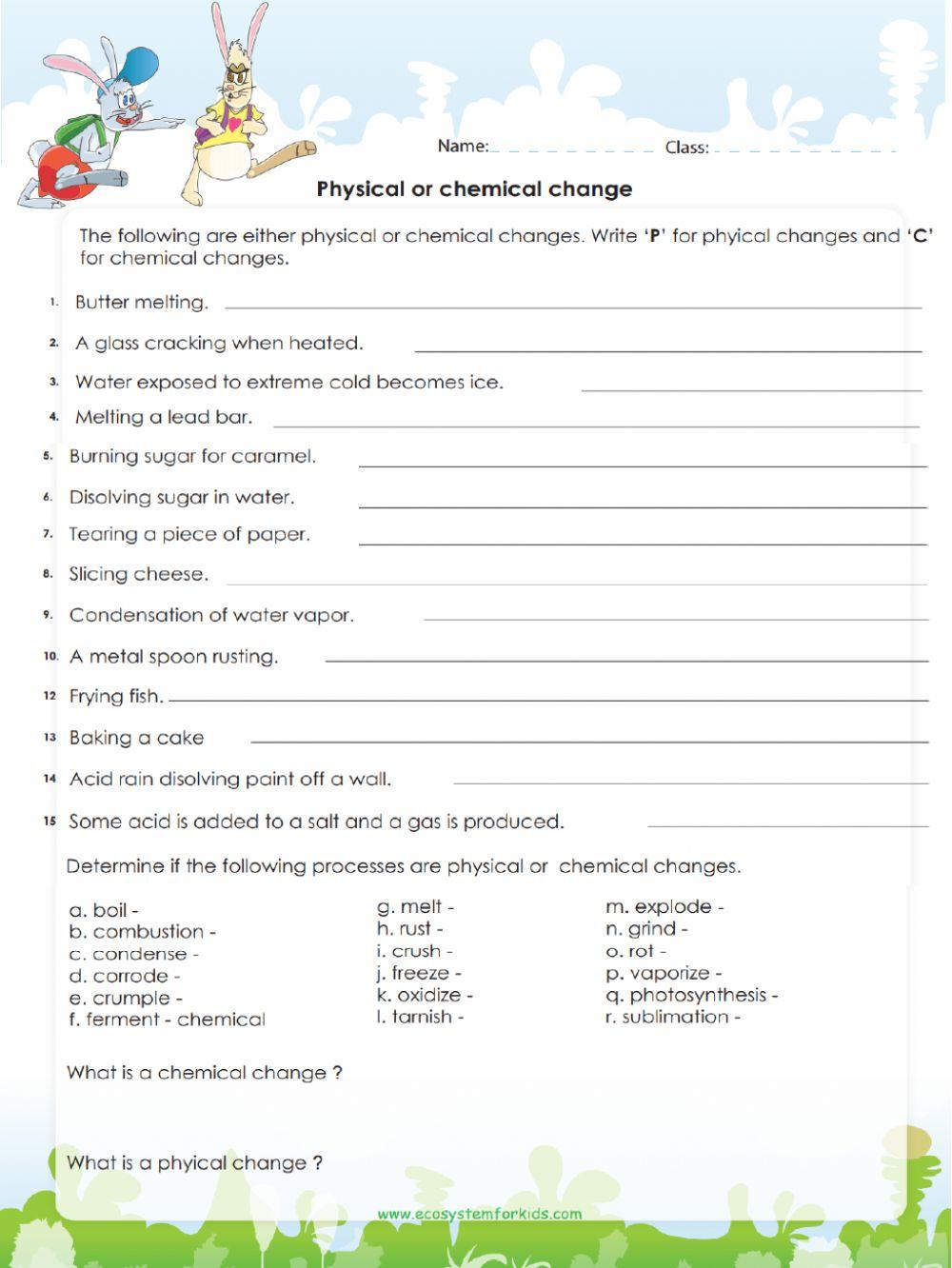 Physical and chemical changes