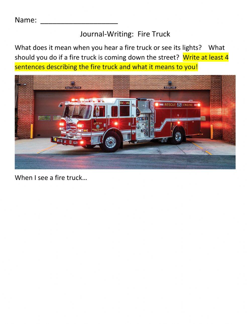 JOURNAL-WRITING:  Fire Truck