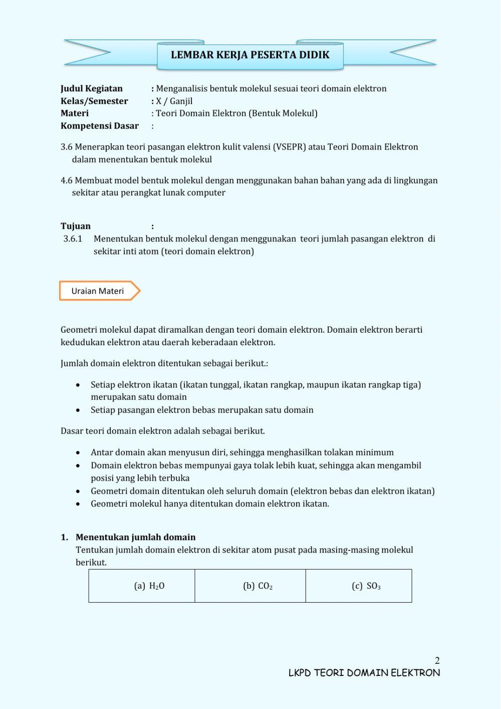 LKPD Teori Domain Elektron